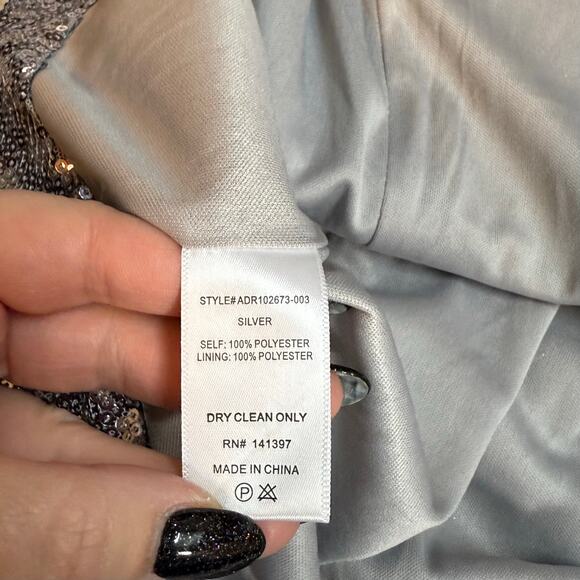 ASTR the Label Women’s Small Silver Sequin Sleeveless Dress Disco Party Cocktail - Picture 8 of 9